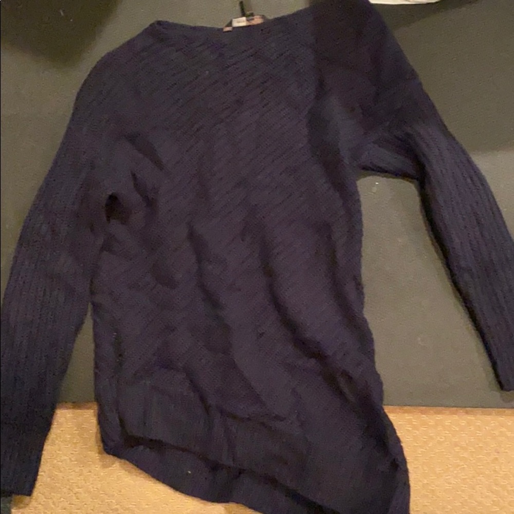 Like new navy asymmetrical BCBG sweater